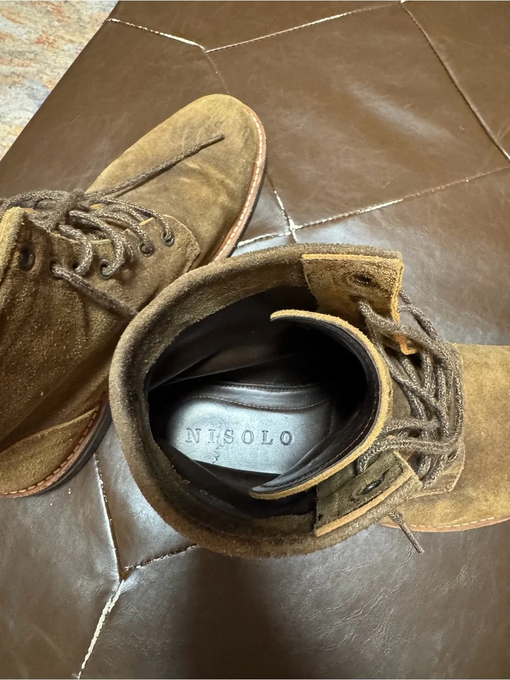 Nisolo Brown Suede Lace-Up Men's Boots